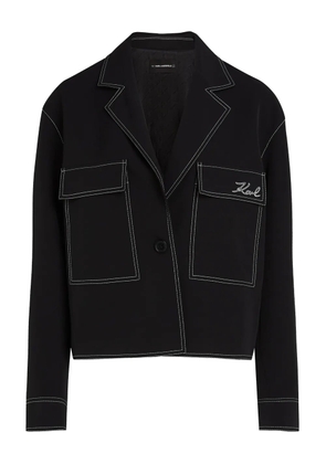 Karl Lagerfeld contrast-stitching blazer - Black