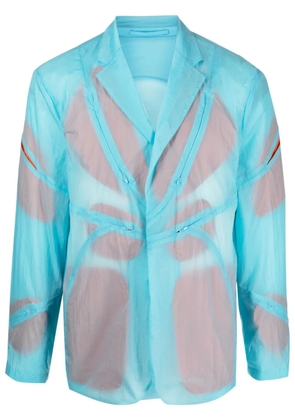 Post Archive Faction semi-sheer notched-lapels jacket - Blue