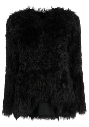 Comme Des Garçons faux-fur long-sleeved top - Black