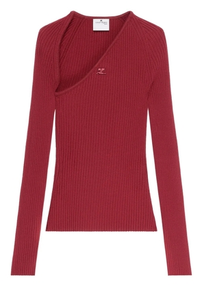 Courrèges Slash ribbed knit top - Red