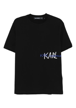 Karl Lagerfeld embroidered logo T-shirt - Black