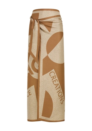Ferragamo printed wrap beach cover-up - Neutrals