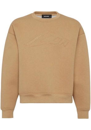 DSQUARED2 Icon-embossed cotton sweatshirt - Neutrals