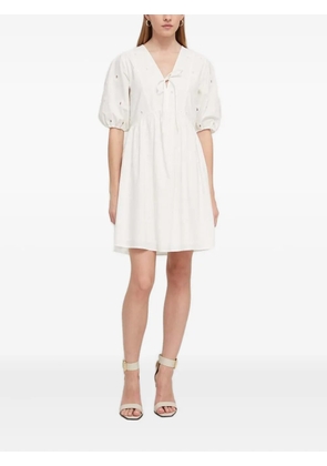 Desigual eyelet puff-sleeve mini dress - White