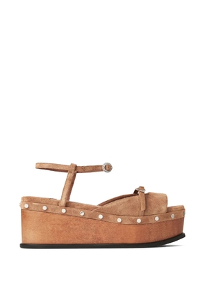 Jimmy Choo Kata studded platform sandals - Brown