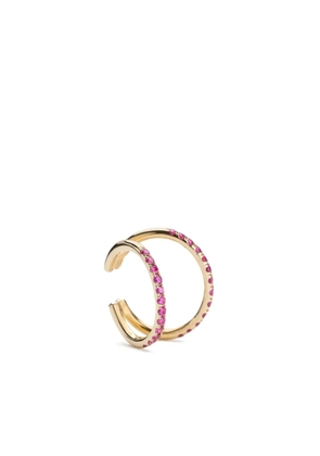 We by WHITEbIRD 18kt yellow gold Melina Rich pink sapphire ear cuff