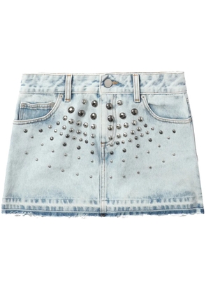 Alessandra Rich stud-embellished denim miniskirt - Blue