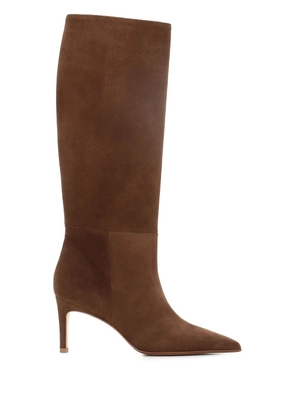 Sergio Levantesi 80mm pointed-toe suede boots - Brown