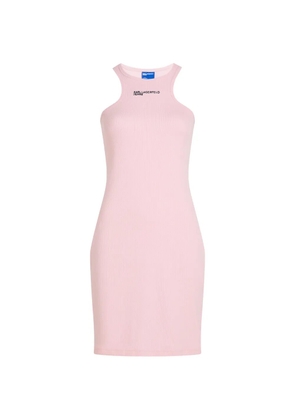 Karl Lagerfeld Jeans ribbed logo midi dress - Pink