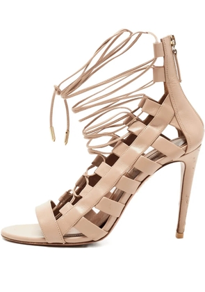 Aquazzura 2024 110mm Amazon lace-up sandals - Neutrals