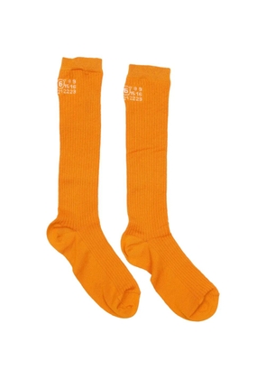 MM6 Maison Margiela ribbed logo socks - Orange