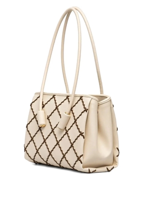 Themoirè diamond-pattern tote bag - Neutrals