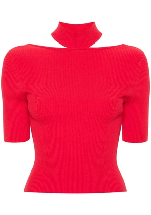 Cult Gaia Brianna ribbed knitted top - Red