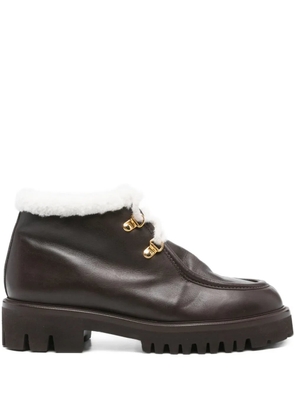 TRUMAN´S shearling-trimmed lace-up boots - Brown