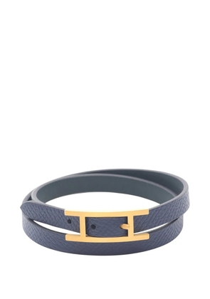 Hermès Pre-Owned 2004-2025 Epsom and Swift Behapi Double Tour Bracelet costume bracelet - Blue
