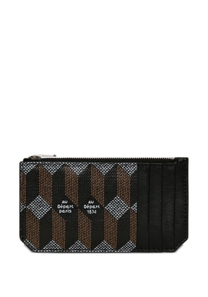 Au Départ geometric-pattern cardholder - Black