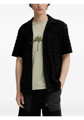 HUGO striped-towelling shirt - Black