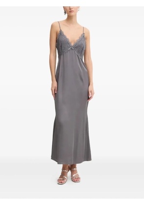 NEVER FULLY DRESSED lace-insert slip dress - Grey