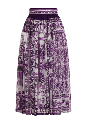 Dolce & Gabbana silk midi skirt - Purple