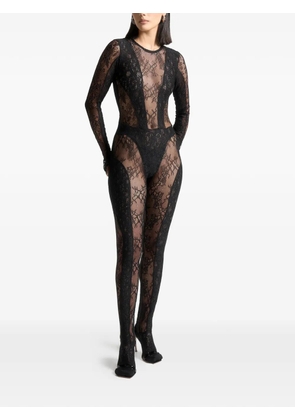 Manière De Voir lace backless footsie jumpsuit - Black