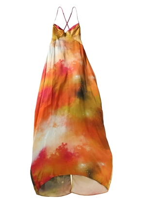 YANGKEHAN silk maxi dress - Orange