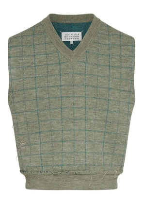 Maison Margiela checked V-neck vest - Green