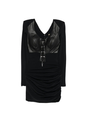 MITILIANE COUTURE piercing-details leather-panel dress - Black