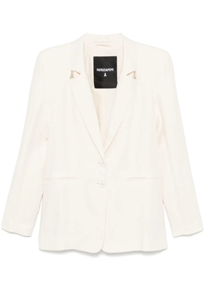 Patrizia Pepe logo-plaque detailed blazer - Neutrals