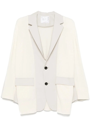 sacai panelled cardigan - Neutrals