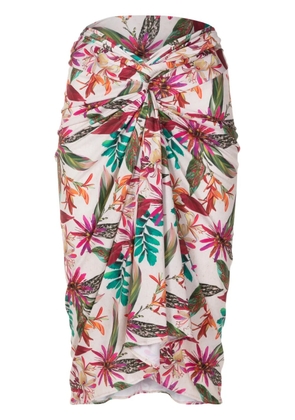 Lygia & Nanny Orixá botanical-print wrap skirt - Multicolour