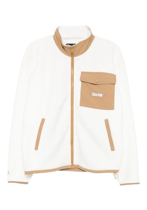 Sinclair embroidered-logo fleece jacket - White