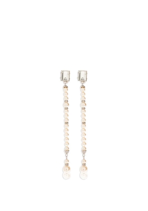 Alessandra Rich stone pearl drop earrings - Neutrals