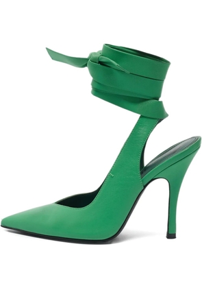 The Attico pre-owned 110mm Venus leather wrap pumps - Green