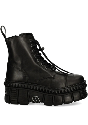 NEW ROCK lace-up platform boots - Black
