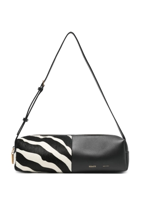 KHAITE Kye zebra-pattern panelled shoulder bag - Black