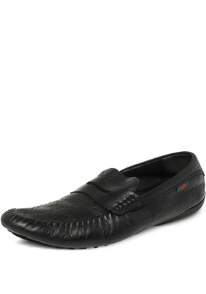 Gucci Pre-Owned Guccissima penny-slot loafers - Black
