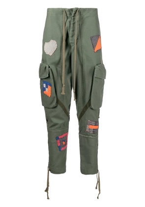 Greg Lauren patchwork cargo trousers - Green