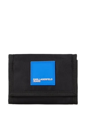 Karl Lagerfeld Jeans tri-fold logo-patch wallet - Black
