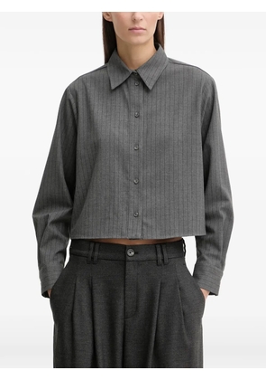 Marc O'Polo pinstripe cropped shirt - Grey