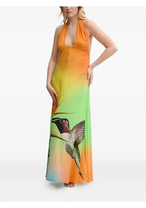 Desigual logo-print maxi dress - Orange