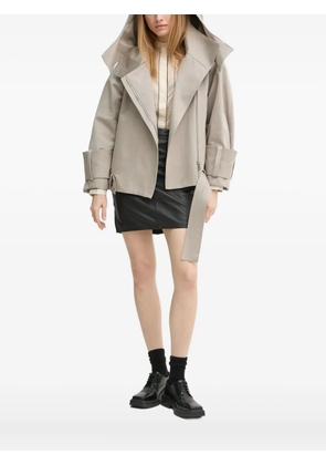 AERON hooded belted jacket - Neutrals