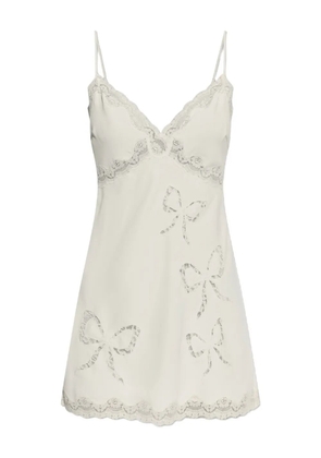 LoveShackFancy Cori lace bow mini dress - White