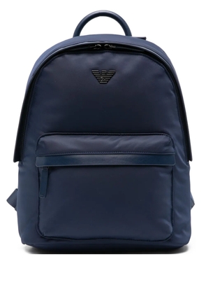 Emporio Armani logo-plaque backpack - Blue