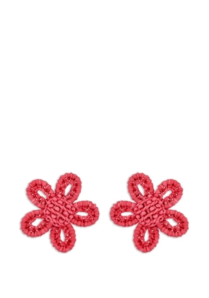 Oscar de la Renta flower stud earrings - Red