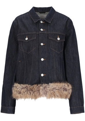 Coperni faux-fur hem denim jacket - Blue