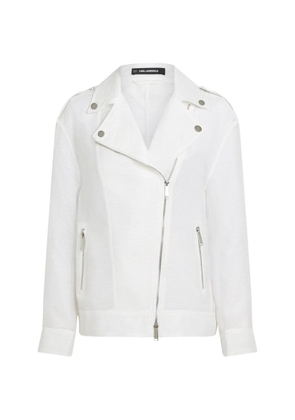 Karl Lagerfeld long-sleeve biker jacket - White