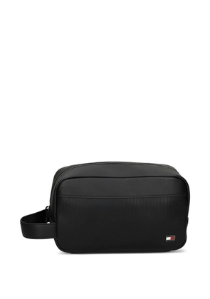 Tommy Hilfiger ribbed zip wash bag - Black