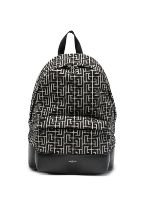 Balmain Pre-Owned logo-pattern backpack - Black