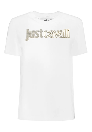 Just Cavalli embellished-logo T-shirt - White