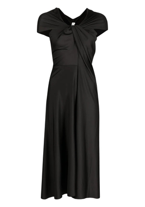 Victoria Beckham cap-sleeve draped dress - Black